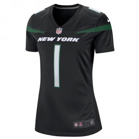 Camiseta  Mujer New York Jets Zach Wilson 1 Nike Negro 2021 NFL Draft